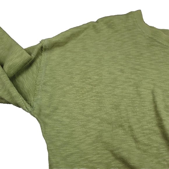 Free People FP Beach Womens XS Green Tie‎ Front Oversize Crop Sweatshirt - Picture 3 of 9